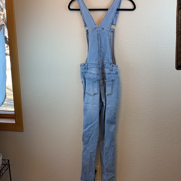 No Boundaries womens denim overalls sz XS casual fall comfy 90s streetwear - Picture 8 of 9